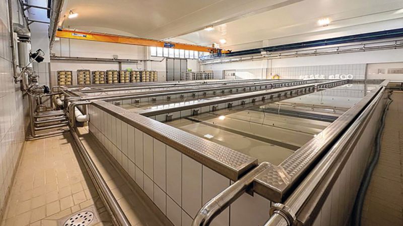 Le piscine delle forme di Grana, Parmigiano Reggiano, e...